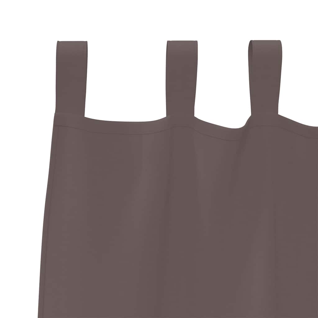 Fekete Függöny Gyűrűkkel 2 pcs Sötét Barna 175 x 140 cm