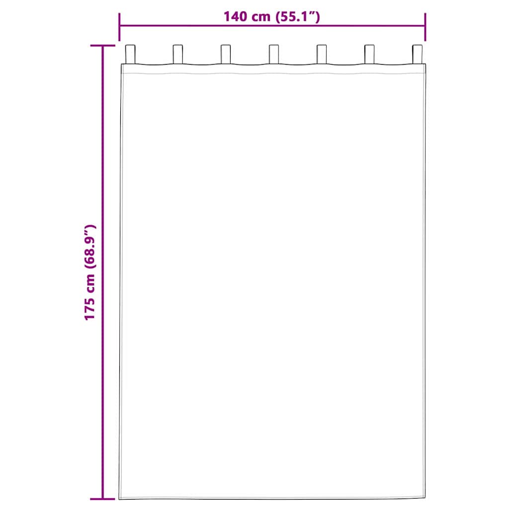 Fekete Függöny Gyűrűkkel 2 pcs Sötét Barna 175 x 140 cm