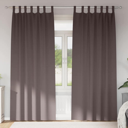 Fekete Függöny Gyűrűkkel 2 pcs Sötét Barna 245 x 140 cm