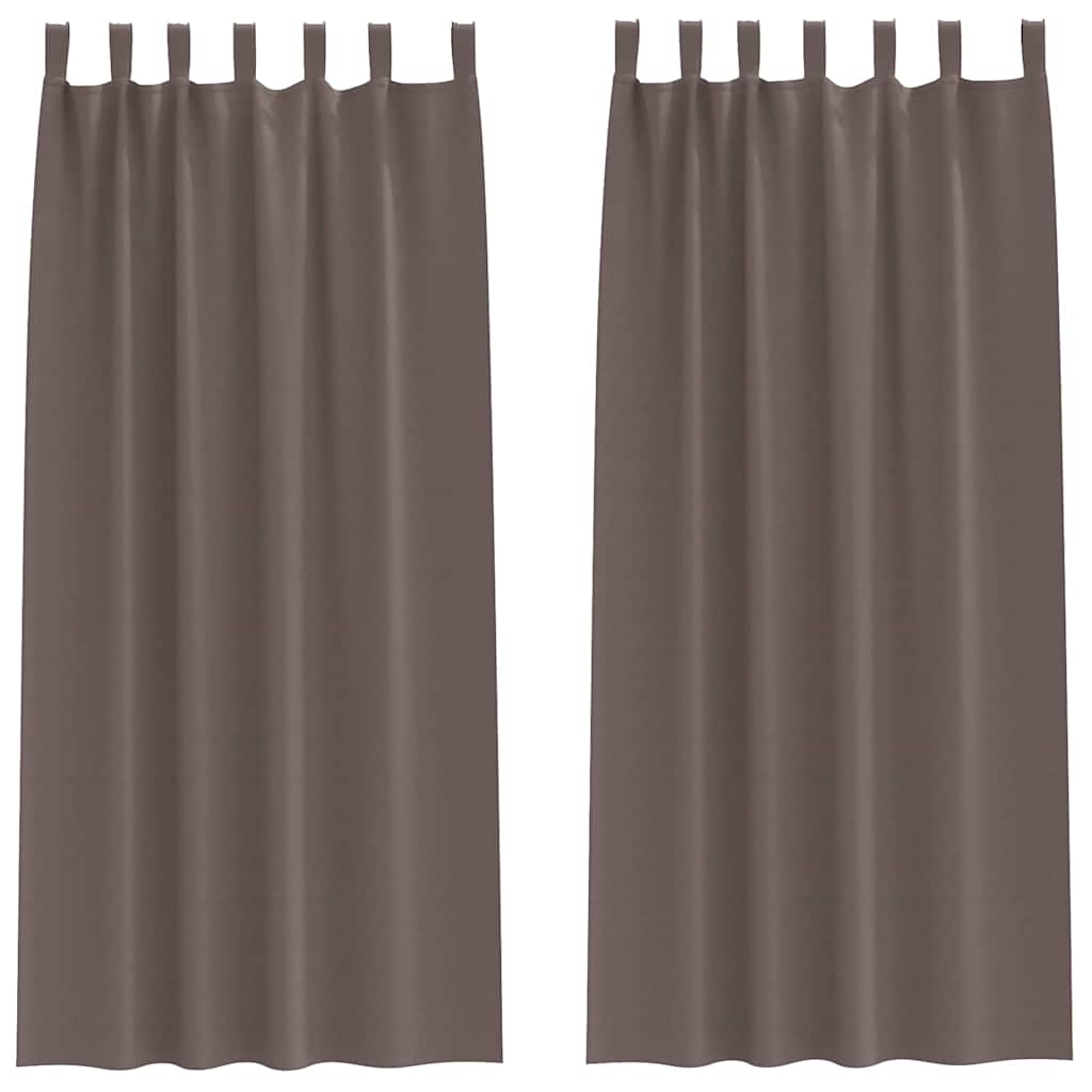 Fekete Függöny Gyűrűkkel 2 pcs Sötét Barna 245 x 140 cm