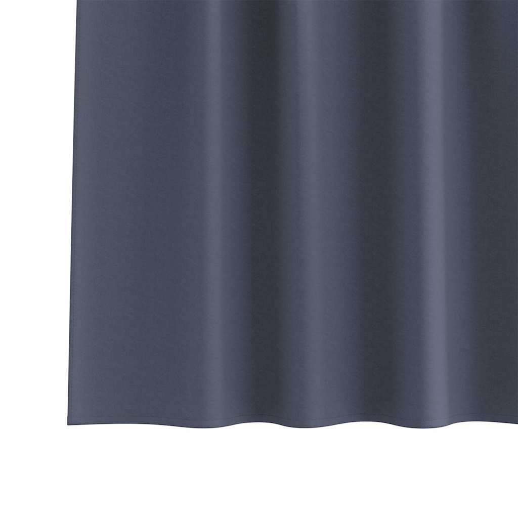 Fekete Függöny Gyűrűkkel 2 pcs Antracit 140 x 140 cm Poliészter