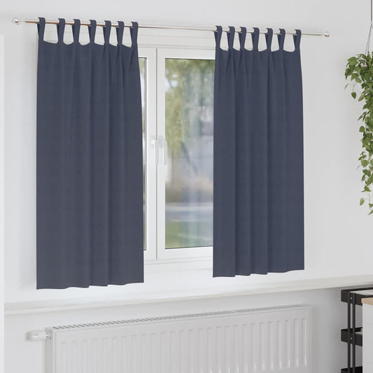 Fekete Függöny Gyűrűkkel 2 pcs Antracit 175 x 140 cm Poliészter