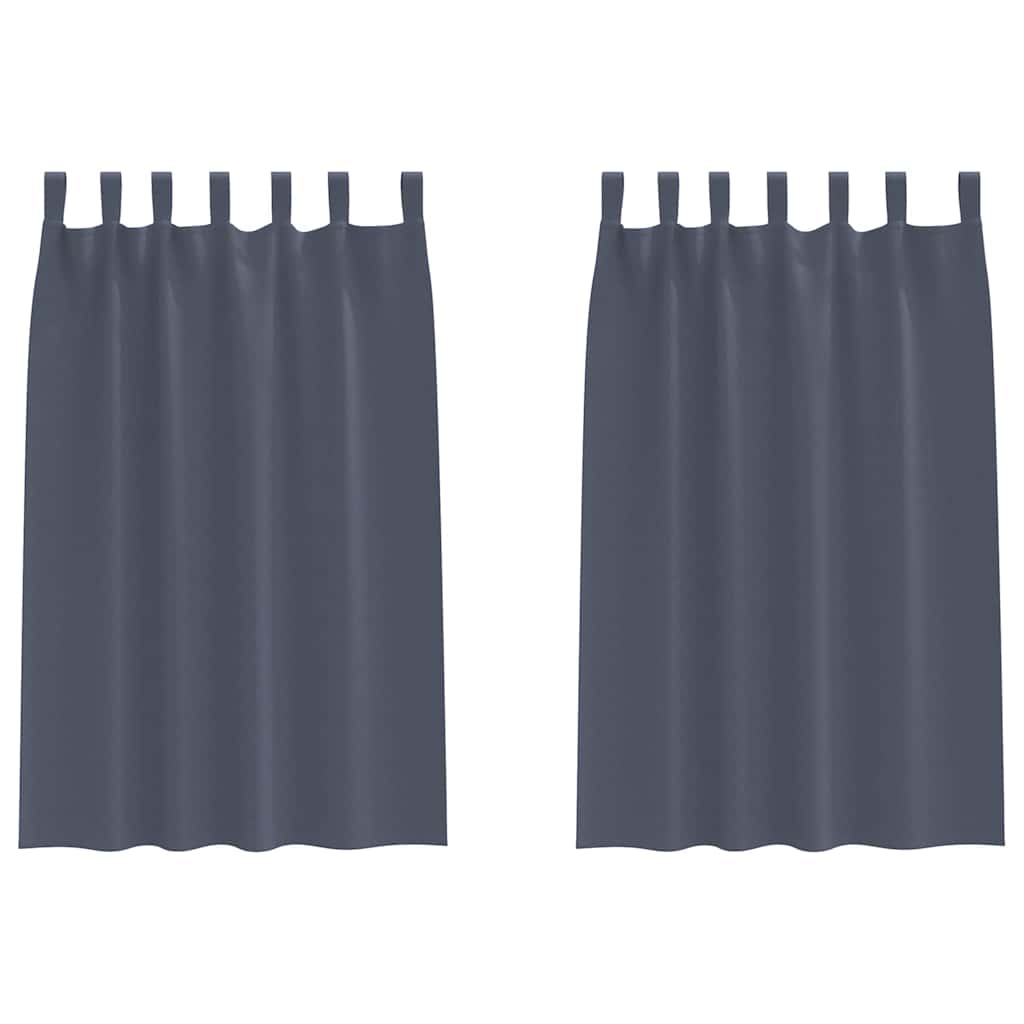 Fekete Függöny Gyűrűkkel 2 pcs Antracit 175 x 140 cm Poliészter
