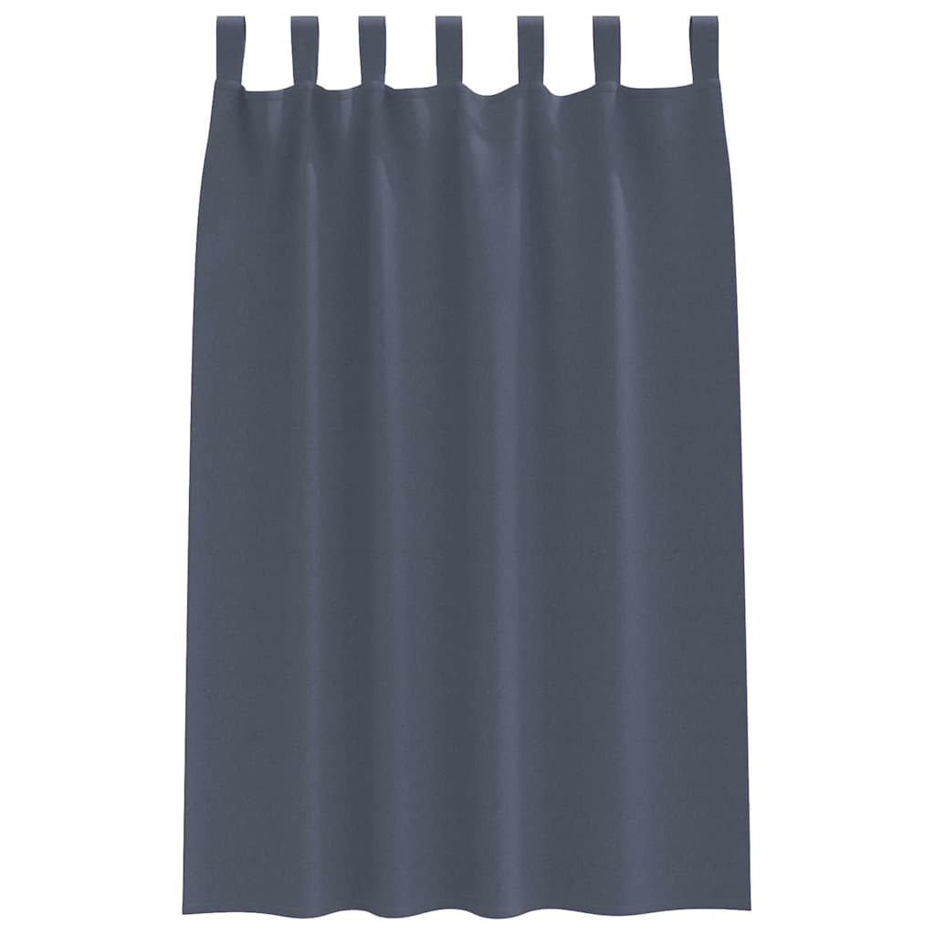 Fekete Függöny Gyűrűkkel 2 pcs Antracit 175 x 140 cm Poliészter
