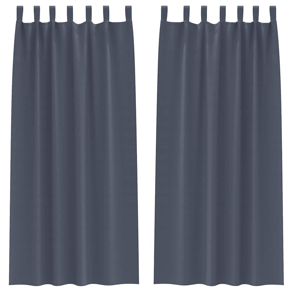 Fekete Függöny Gyűrűkkel 2 pcs Antracit 225 x 140 cm Poliészter