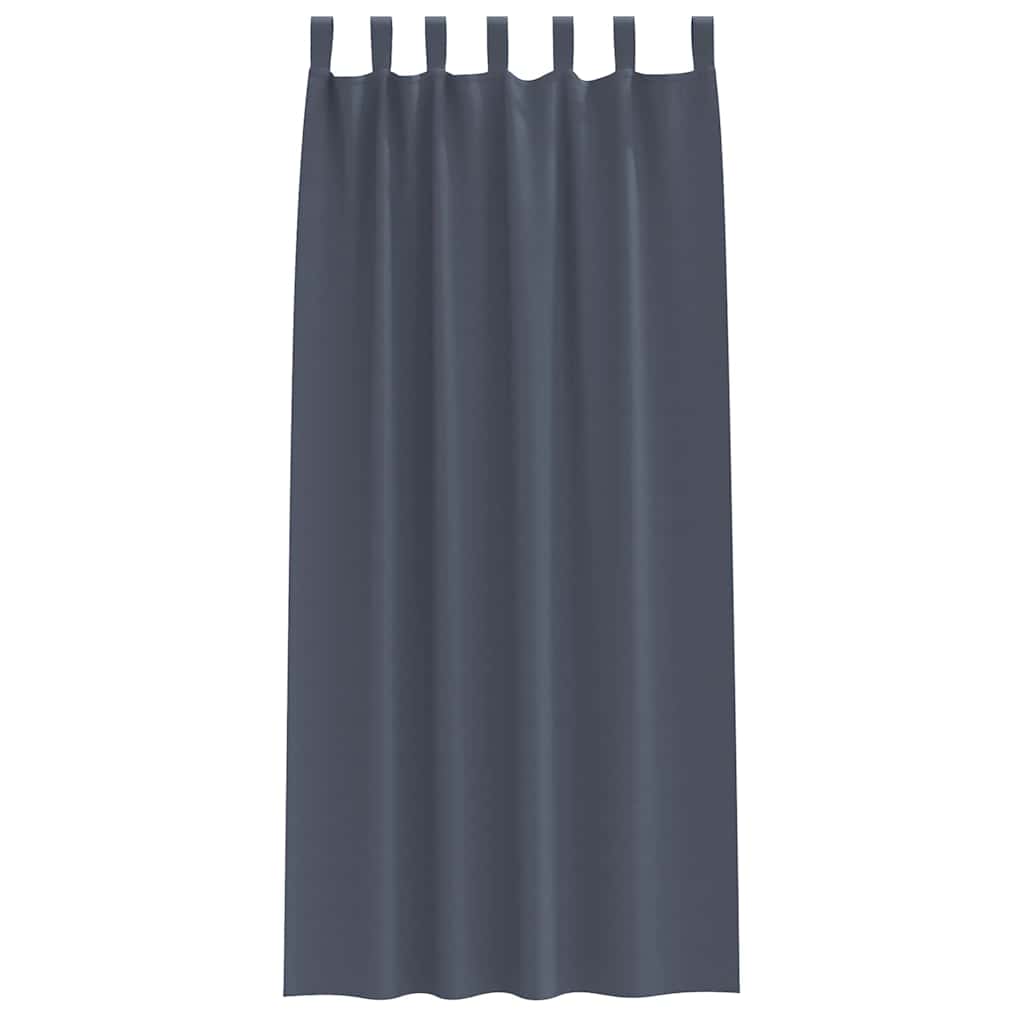 Fekete Függöny Gyűrűkkel 2 pcs Antracit 225 x 140 cm Poliészter