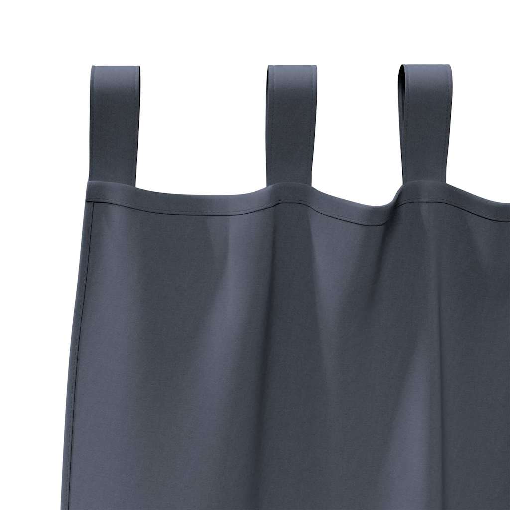 Fekete Függöny Gyűrűkkel 2 pcs Antracit 245 x 140 cm Poliészter
