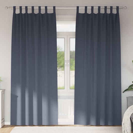 Fekete Függöny Gyűrűkkel 2 pcs Antracit 245 x 140 cm Poliészter