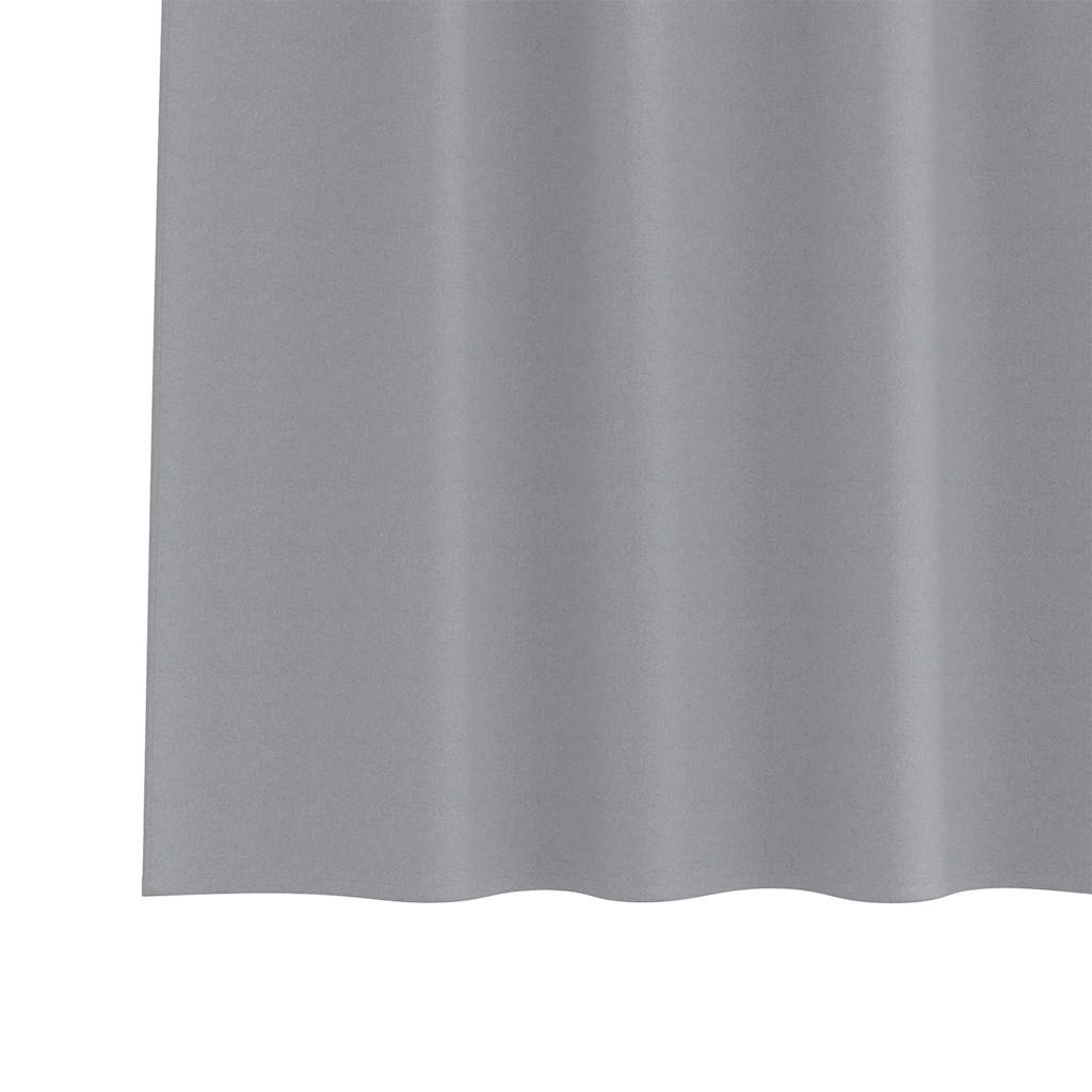 Fekete Függöny Gyűrűkkel 2 pcs Világosszürke 140 x 140 cm