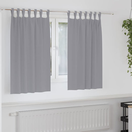 Fekete Függöny Gyűrűkkel 2 pcs Világosszürke 140 x 140 cm