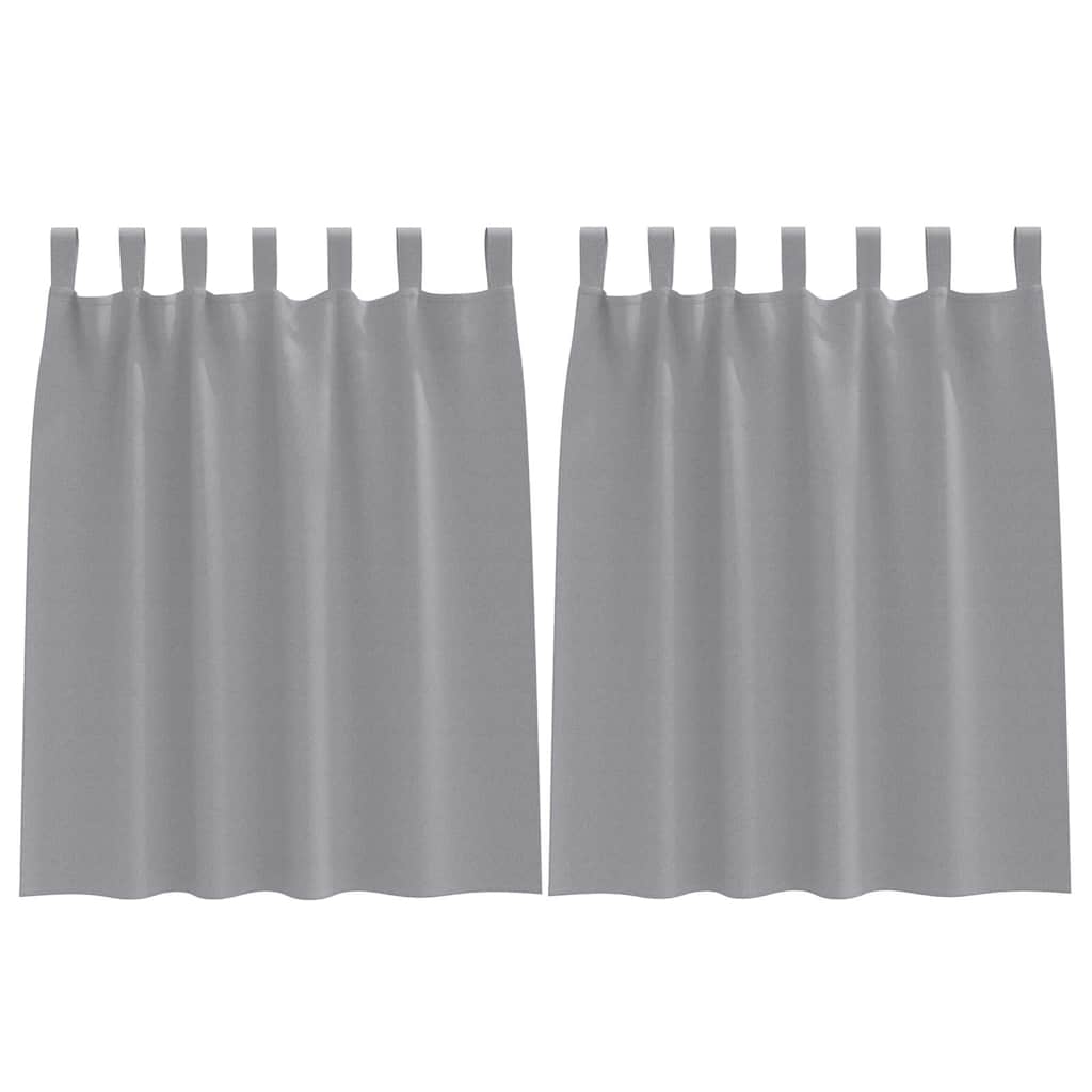 Fekete Függöny Gyűrűkkel 2 pcs Világosszürke 140 x 140 cm