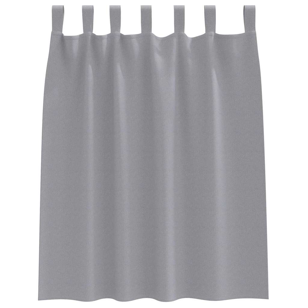 Fekete Függöny Gyűrűkkel 2 pcs Világosszürke 140 x 140 cm