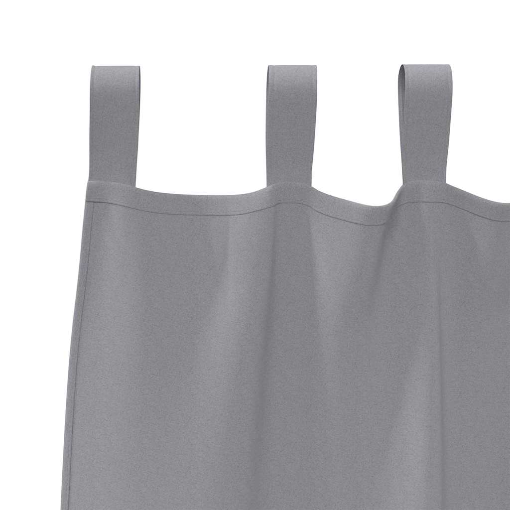 Fekete Függöny Gyűrűkkel 2 pcs Világosszürke 175 x 140 cm