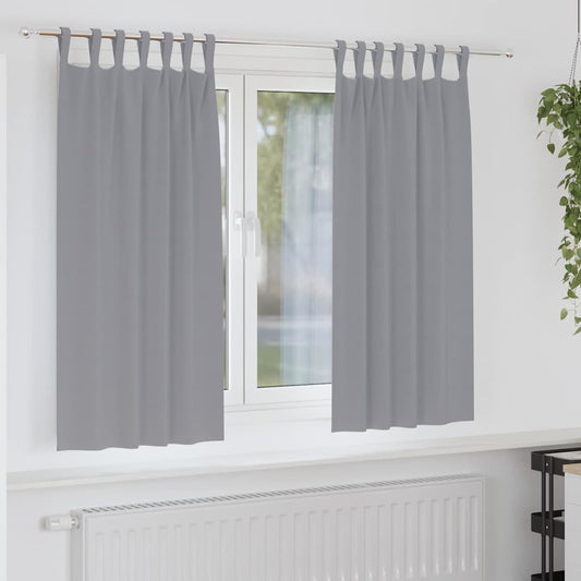 Fekete Függöny Gyűrűkkel 2 pcs Világosszürke 175 x 140 cm