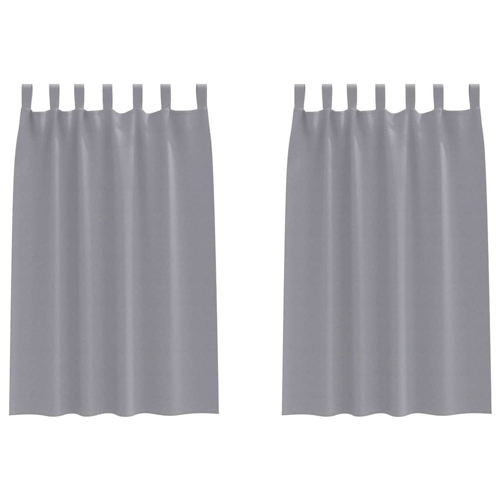 Fekete Függöny Gyűrűkkel 2 pcs Világosszürke 175 x 140 cm