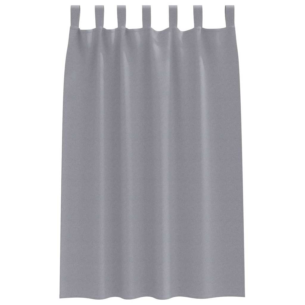 Fekete Függöny Gyűrűkkel 2 pcs Világosszürke 175 x 140 cm