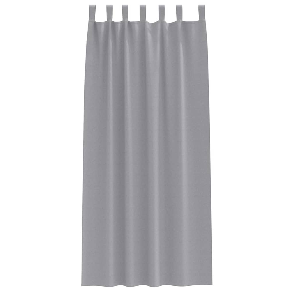 Fekete Függöny Gyűrűkkel 2 pcs Világosszürke 245 x 140 cm