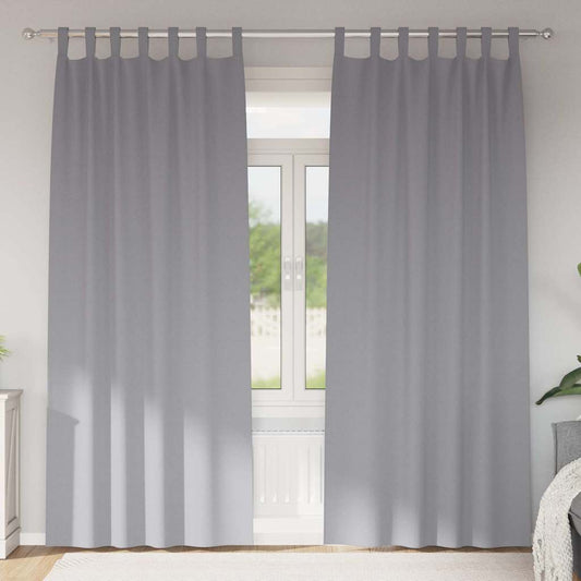 Fekete Függöny Gyűrűkkel 2 pcs Világosszürke 260 x 140 cm