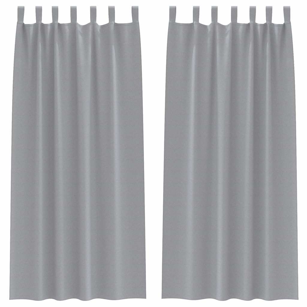 Fekete Függöny Gyűrűkkel 2 pcs Világosszürke 260 x 140 cm