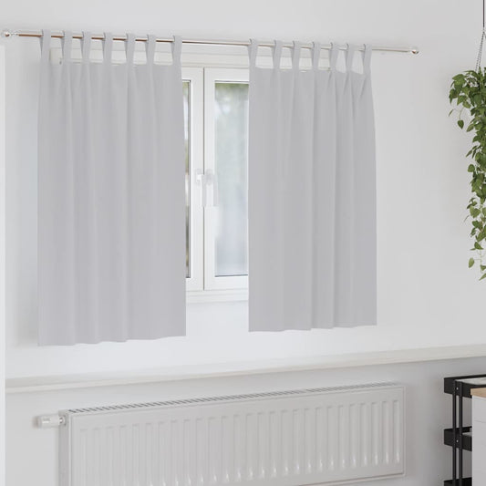 Fekete Függöny Gyűrűkkel 2 pcs Világosszürke 140 x 140 cm