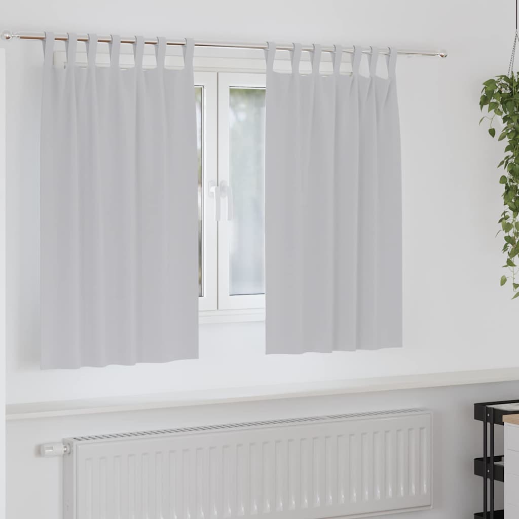 Fekete Függöny Gyűrűkkel 2 pcs Világosszürke 140 x 140 cm