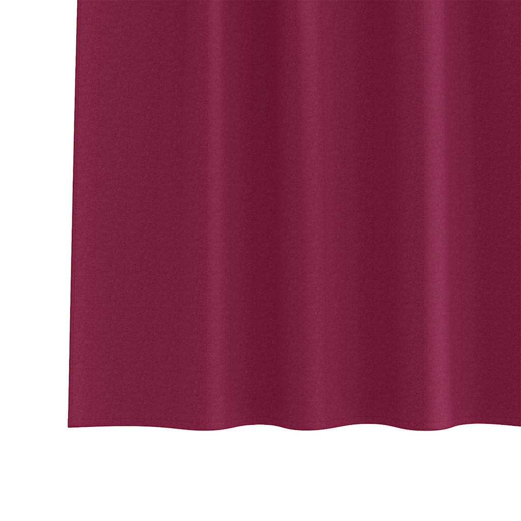 Fekete Függöny Gyűrűkkel 2 pcs Bordó 175 x 140 cm Poliészter