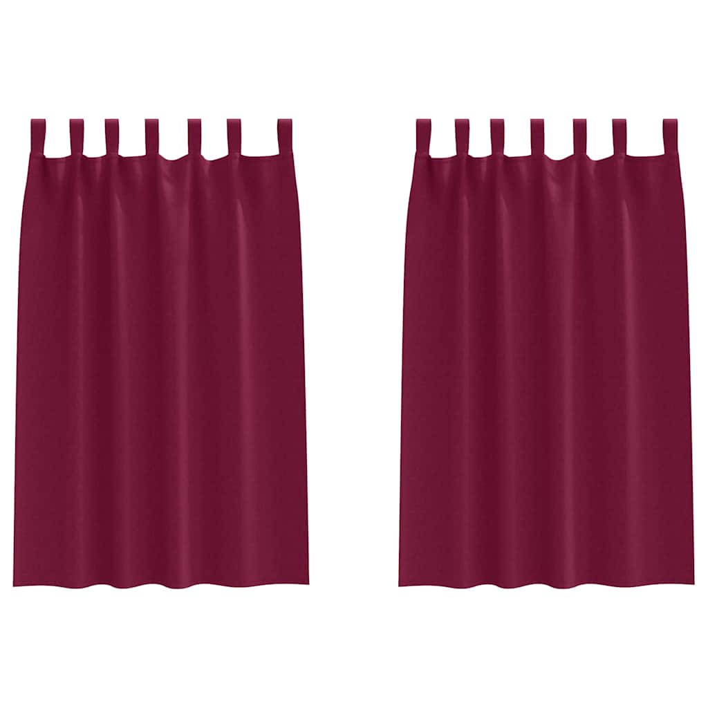 Fekete Függöny Gyűrűkkel 2 pcs Bordó 175 x 140 cm Poliészter