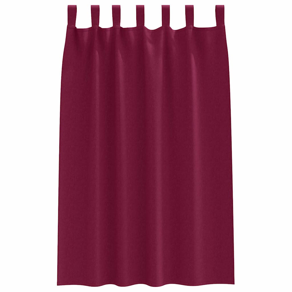 Fekete Függöny Gyűrűkkel 2 pcs Bordó 175 x 140 cm Poliészter