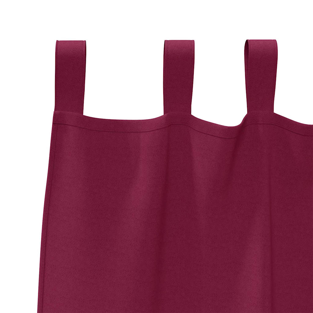 Fekete Függöny Gyűrűkkel 2 pcs Bordó 245 x 140 cm Poliészter