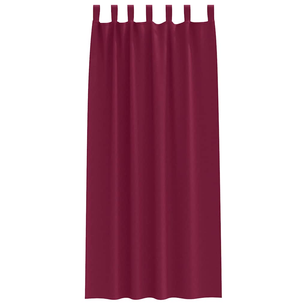 Fekete Függöny Gyűrűkkel 2 pcs Bordó 260 x 140 cm Poliészter