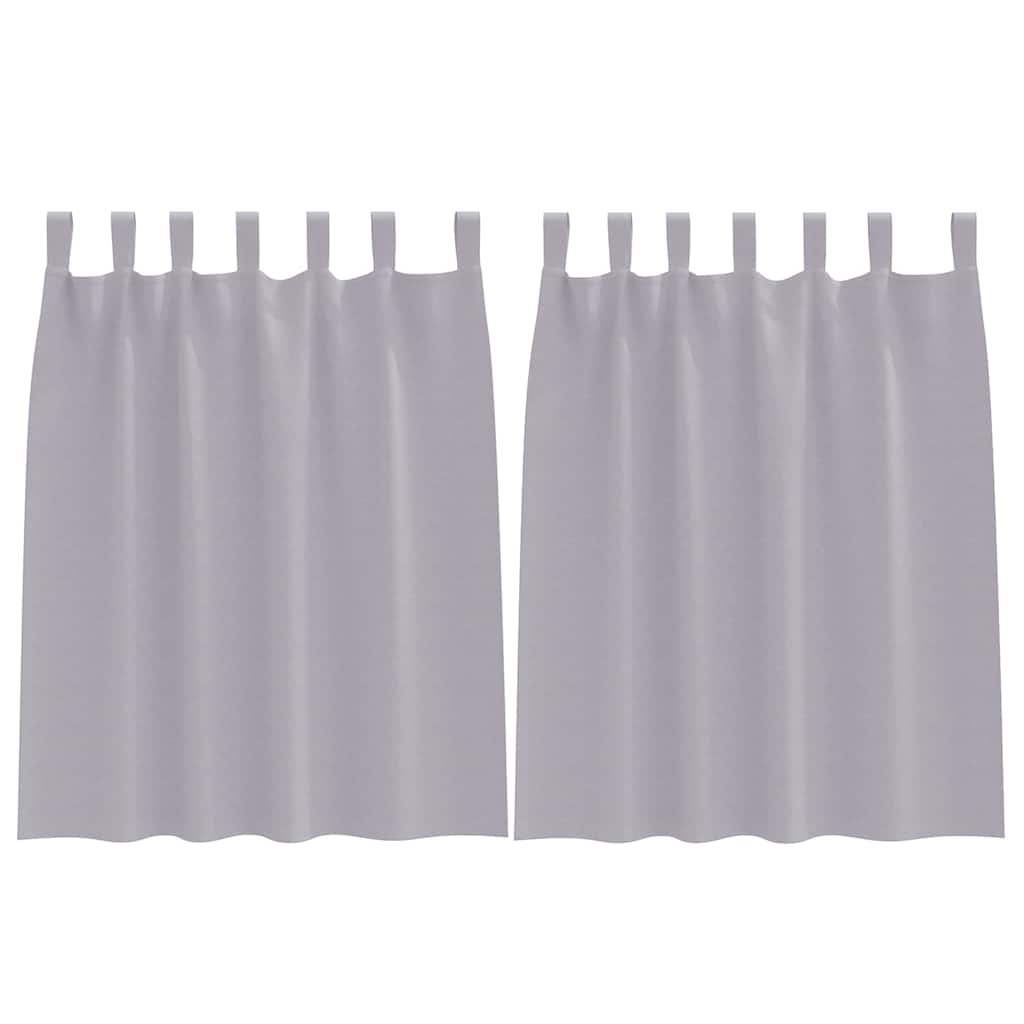 Fekete Függöny Gyűrűkkel 2 pcs Fém Szürke 140 x 140 cm