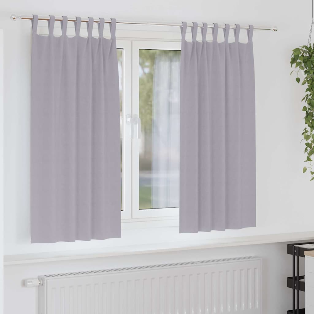 Fekete Függöny Gyűrűkkel 2 pcs Fém Szürke 175 x 140 cm