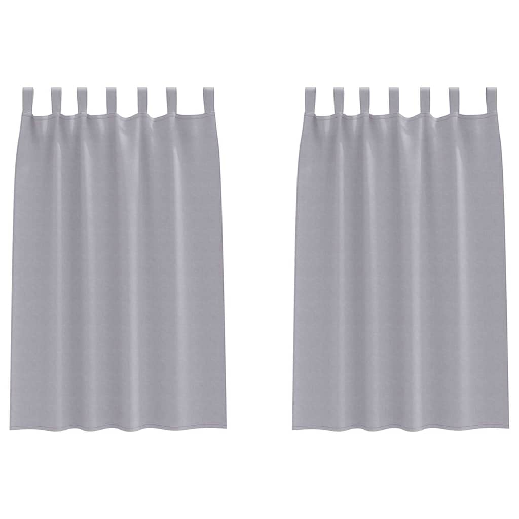 Fekete Függöny Gyűrűkkel 2 pcs Fém Szürke 175 x 140 cm