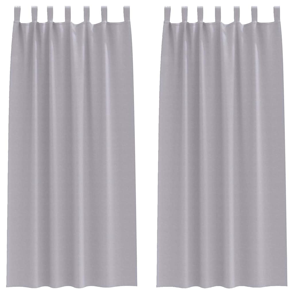 Fekete Függöny Gyűrűkkel 2 pcs Fém Szürke 225 x 140 cm