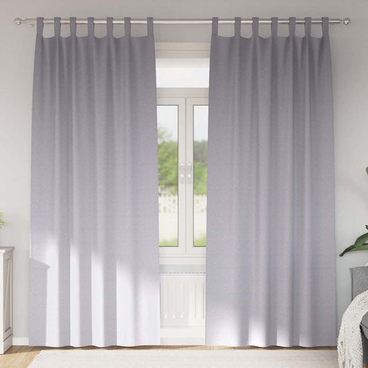 Fekete Függöny Gyűrűkkel 2 pcs Fém Szürke 245 x 140 cm