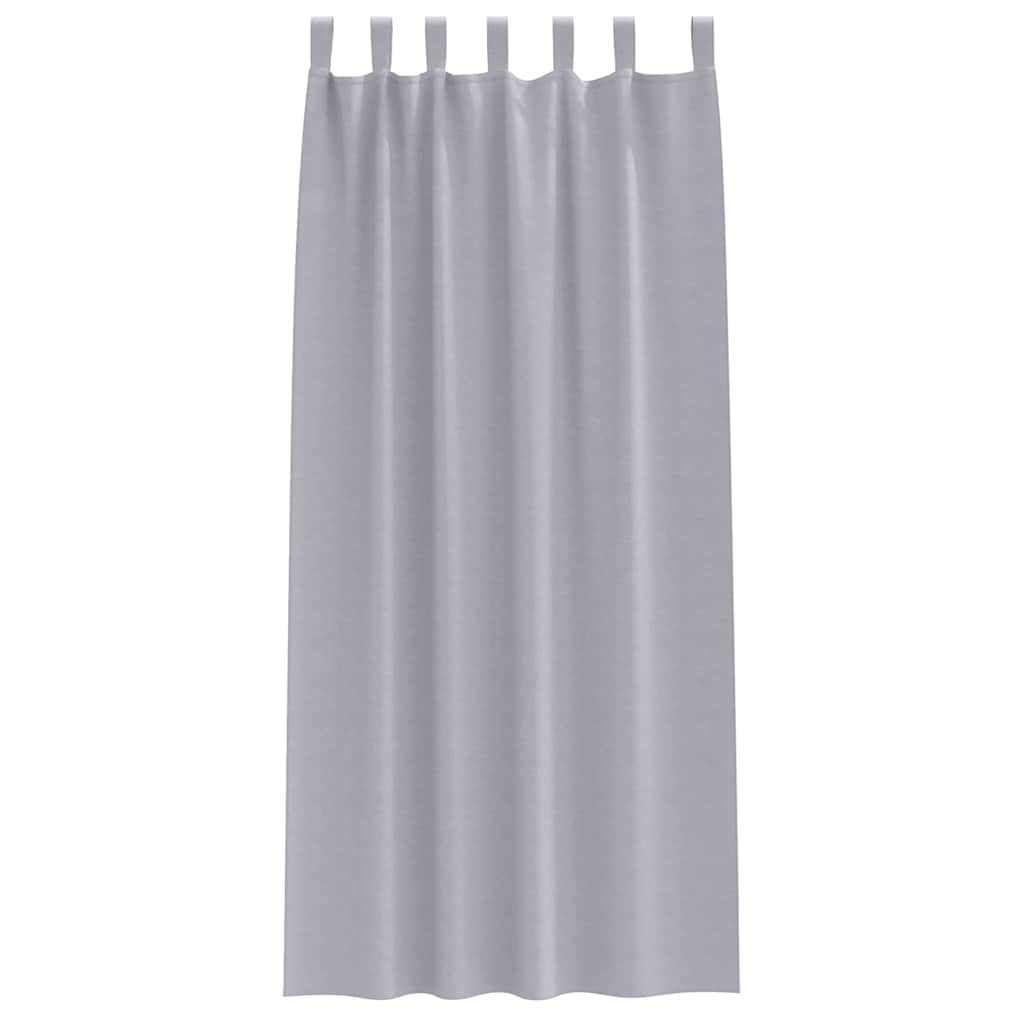 Fekete Függöny Gyűrűkkel 2 pcs Fém Szürke 260 x 140 cm