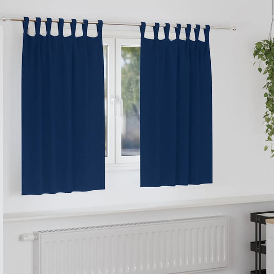 Fekete Függöny Gyűrűkkel 2 pcs Sötét kék 140 x 140 cm
