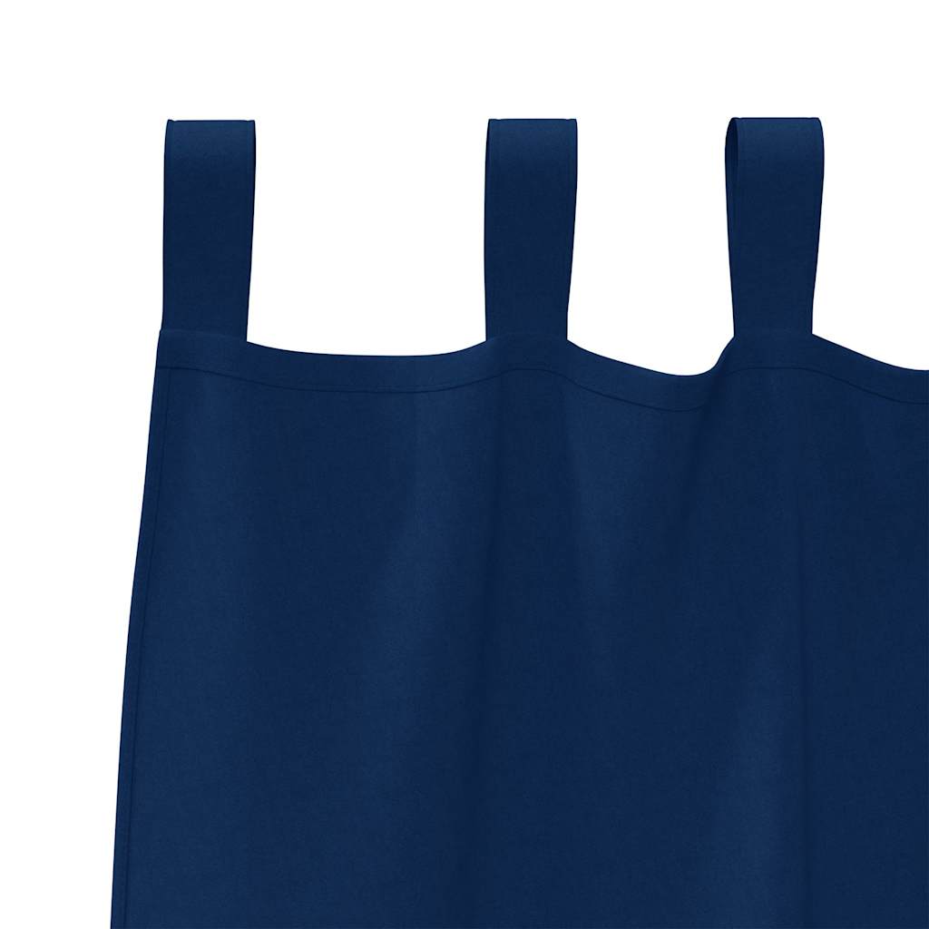 Fekete Függöny Gyűrűkkel 2 pcs Sötét kék 175 x 140 cm