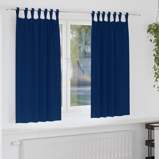 Fekete Függöny Gyűrűkkel 2 pcs Sötét kék 175 x 140 cm