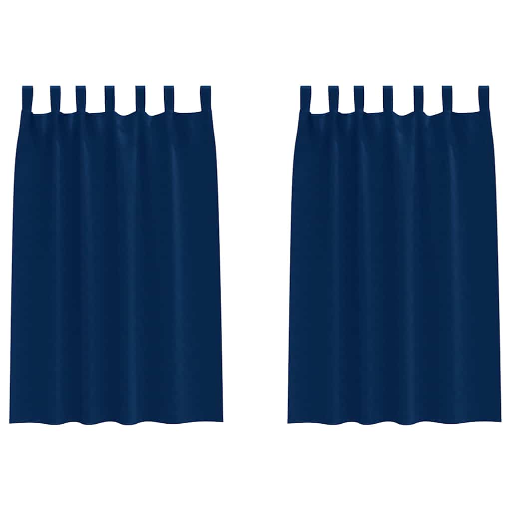 Fekete Függöny Gyűrűkkel 2 pcs Sötét kék 175 x 140 cm