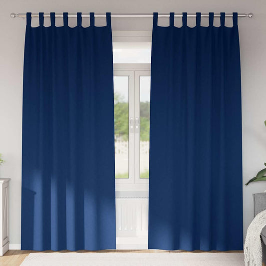 Fekete Függöny Gyűrűkkel 2 pcs Sötét kék 260 x 140 cm