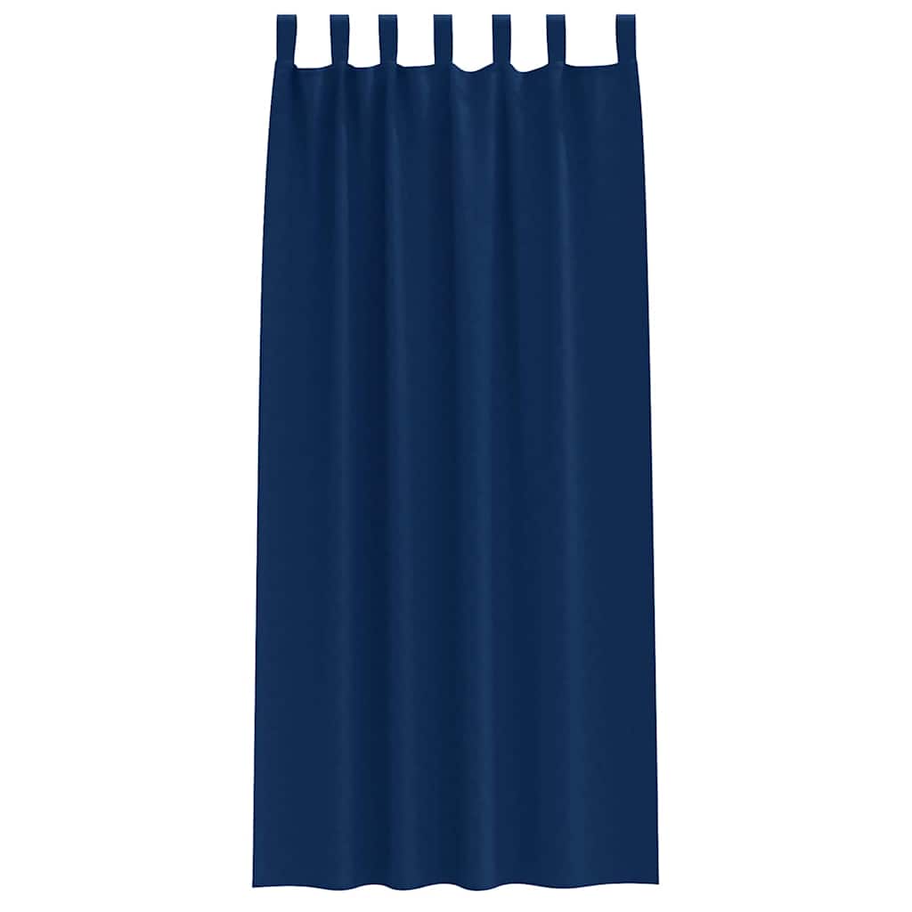 Fekete Függöny Gyűrűkkel 2 pcs Sötét kék 260 x 140 cm