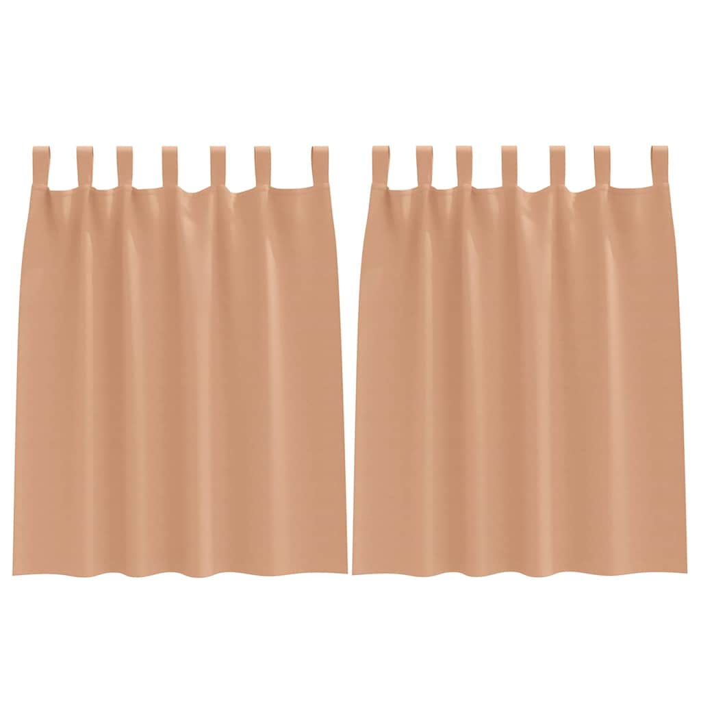 Fekete Függöny Gyűrűkkel 2 pcs Világos Barna 140 x 140 cm