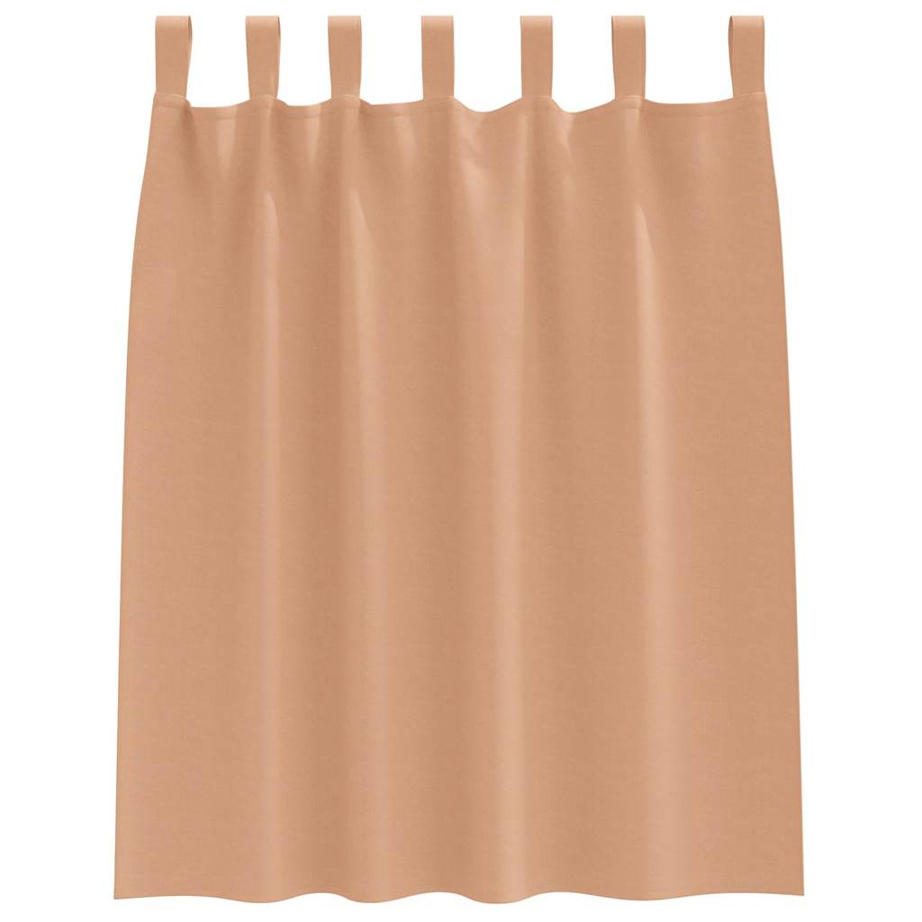 Fekete Függöny Gyűrűkkel 2 pcs Világos Barna 140 x 140 cm