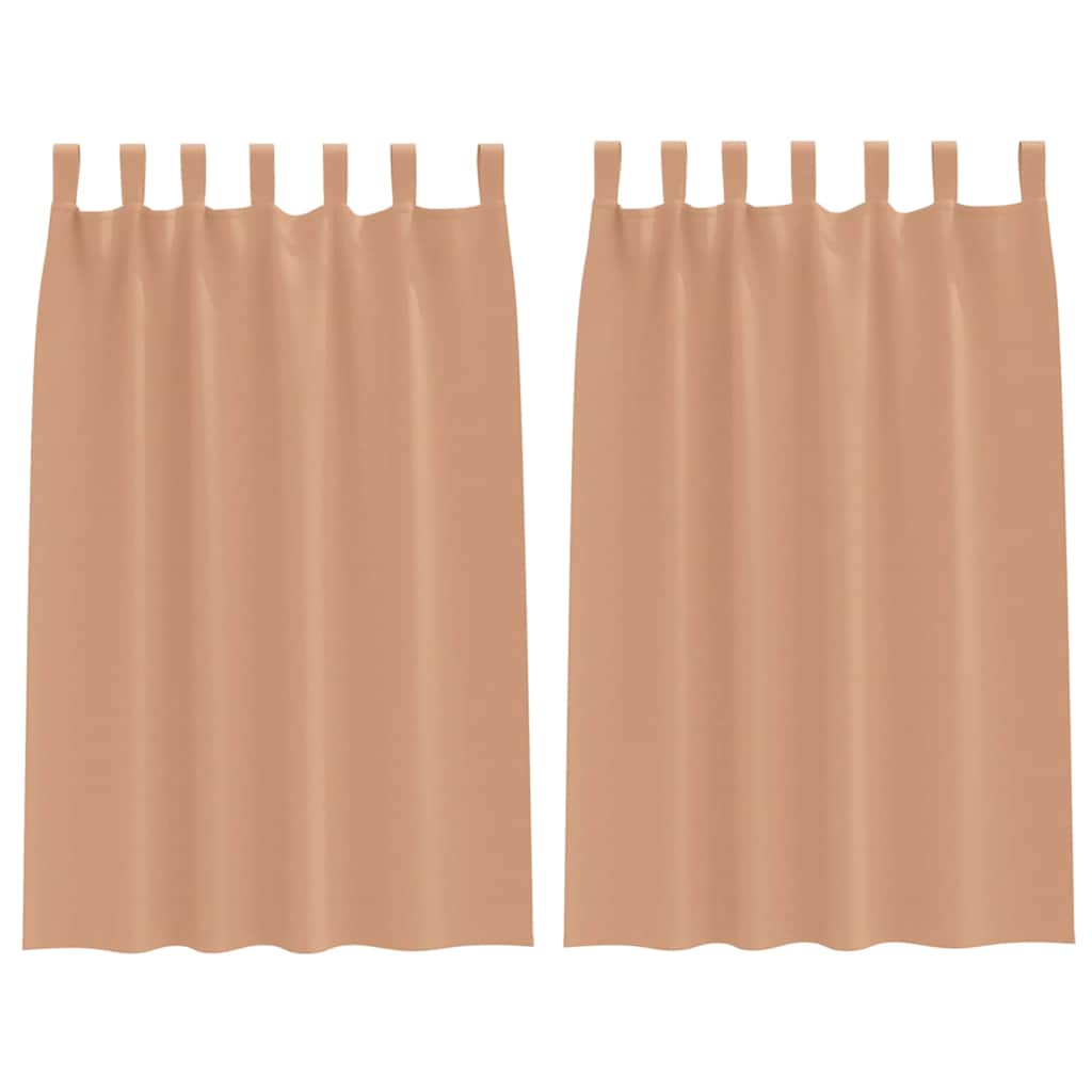 Fekete Függöny Gyűrűkkel 2 pcs Világos Barna 175 x 140 cm