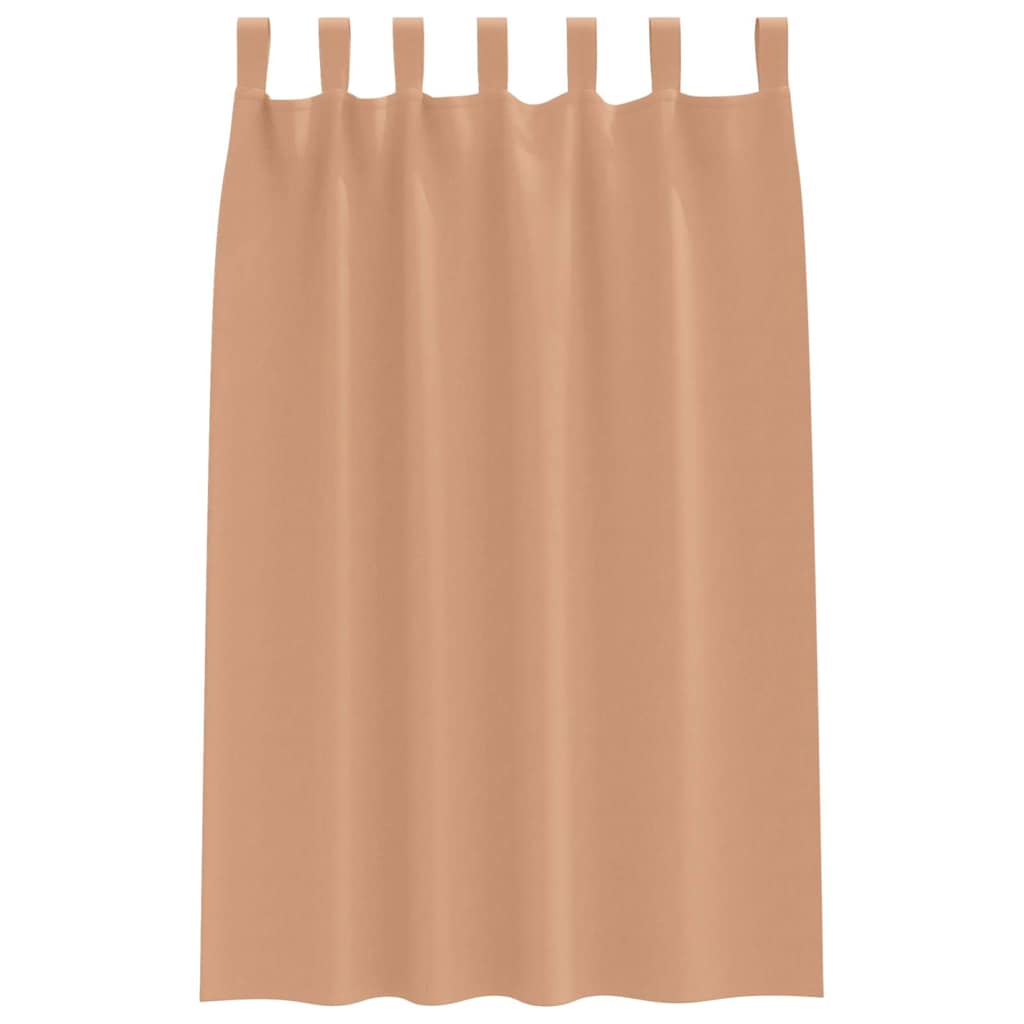 Fekete Függöny Gyűrűkkel 2 pcs Világos Barna 175 x 140 cm