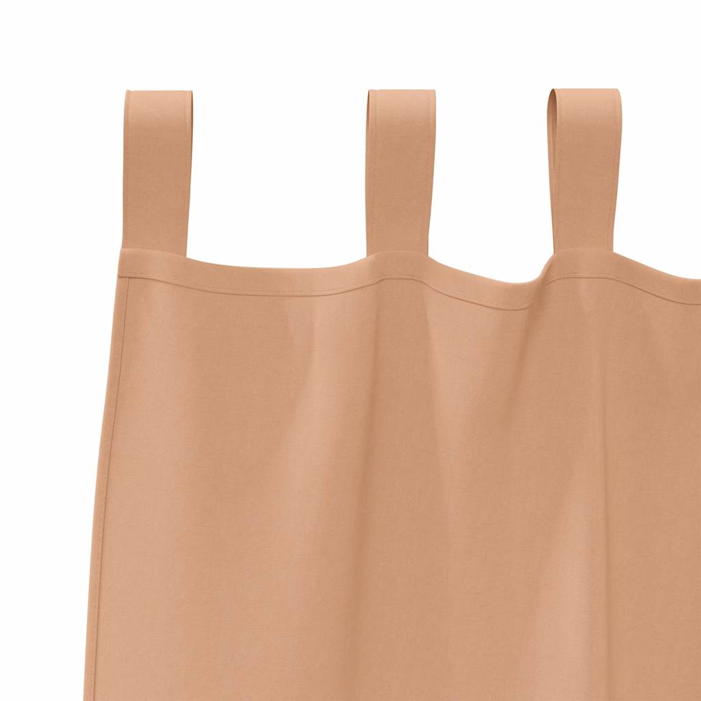Fekete Függöny Gyűrűkkel 2 pcs Világos Barna 245 x 140 cm