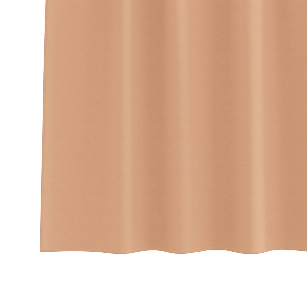 Fekete Függöny Gyűrűkkel 2 pcs Világos Barna 245 x 140 cm