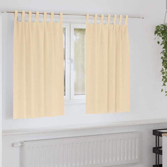 Fekete Függöny Gyűrűkkel 2 pcs Krém 140 x 140 cm Poliészter