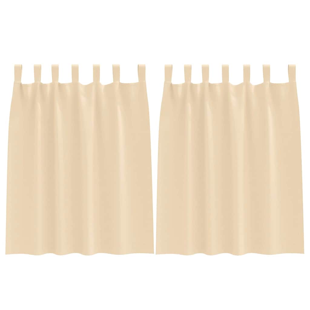 Fekete Függöny Gyűrűkkel 2 pcs Krém 140 x 140 cm Poliészter